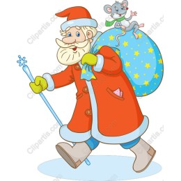 Festive Santa Claus and Mouse