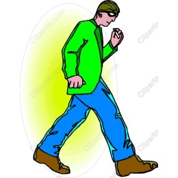 Vibrant Walking Man