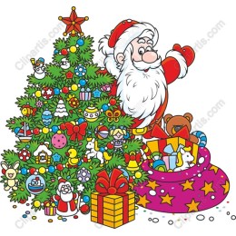 Jolly Santa and Christmas Tree