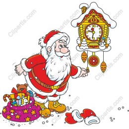 Santa Claus Whimsical Clock