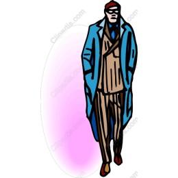 Dapper Man in Blue Overcoat