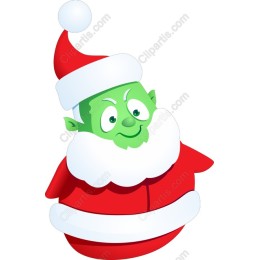 Whimsical Green Santa