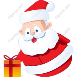 Charming Santa Claus with Gift