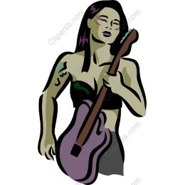 Vibrant Female Guitarist
