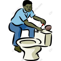 Plumber Fixing Toilet