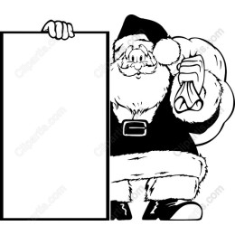 Santa Claus with Blank Sign for Holiday