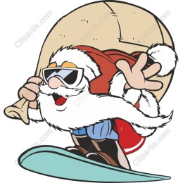 Cool Santa Claus Snowboard