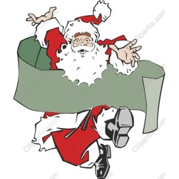 Joyful Santa Claus with Banner