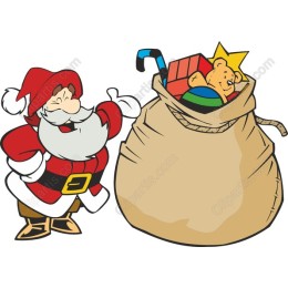 Cheerful Santa Claus with Gift Sack