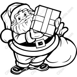 Jolly Santa Claus with Gift