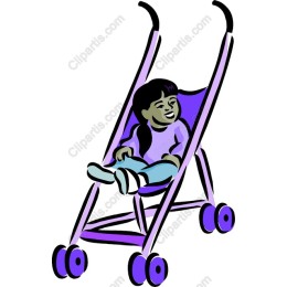 Cheerful Child in Stroller
