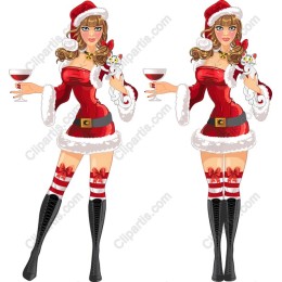 Cheerful Santa Woman