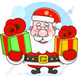 Cheerful Santa Claus with Presents