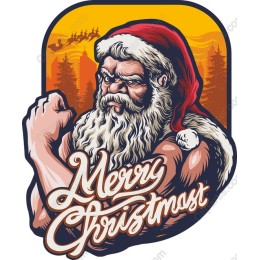 Muscular Santa Claus - Merry Christmas