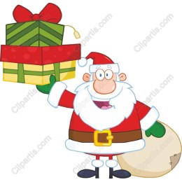 Cheerful Santa Claus with Presents