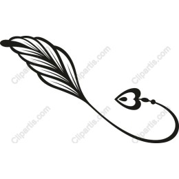 Elegant Feather and Heart