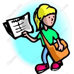 Cheerful Girl with Flyer