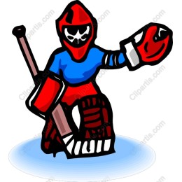 Ice Hockey Goalie with Skull Mask