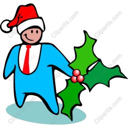 Jolly Santa Character with Holly