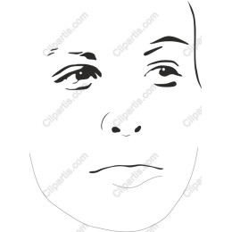 Elegant Black and White Human Face