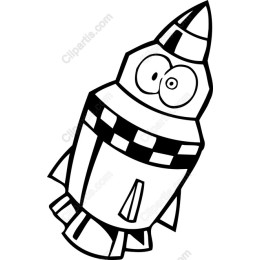 Whimsical Cartoon Rocket