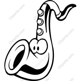 Whimsical Cartoon Saxophone