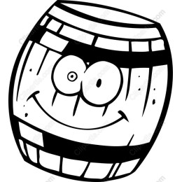 Cheerful Cartoon Barrel