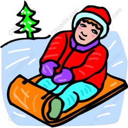 Cheerful Child Sledding