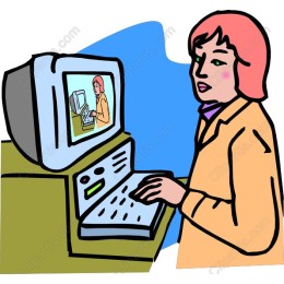 Woman Working at Computer