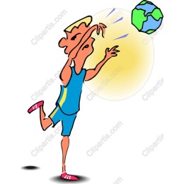 Energetic Sportsman Reaching for the Globe
