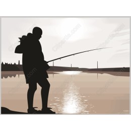 Serene Fisherman by the Water