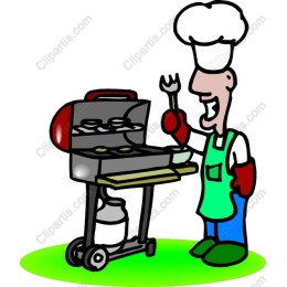 Cheerful Chef Grilling