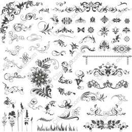 Elegant Floral and Ornamental Set