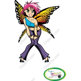 Whimsical Fairy Girl with Butterfly Wings