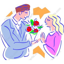 Romantic Couple with Roses