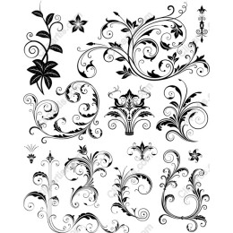 Elegant Floral Collection - Black and White