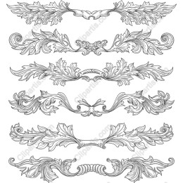 Ornate Leaf Motif Decorative Set