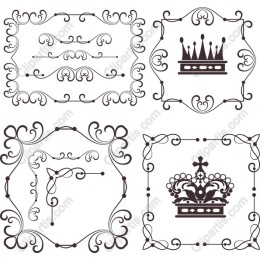 Vintage Elegance: Crown Motif Frame Collection