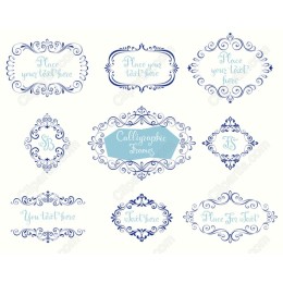 Elegant Calligraphic Frames Set