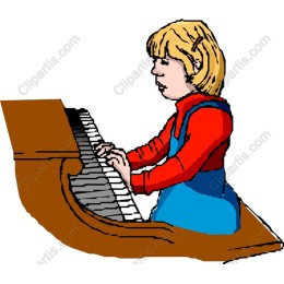 Charming Child Playing Piano