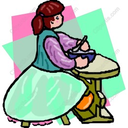 Charming Sewing Woman