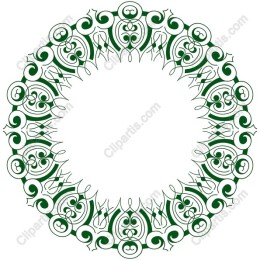 Ornamental Green and White Circular