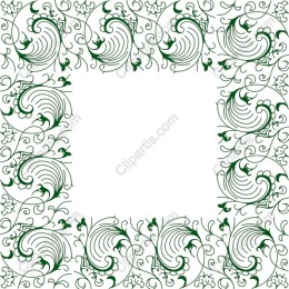 Elegant Ornamental Frame in Green