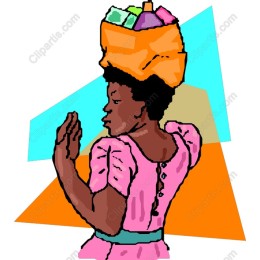 Elegant Resilience: of a Woman Balancing Goods