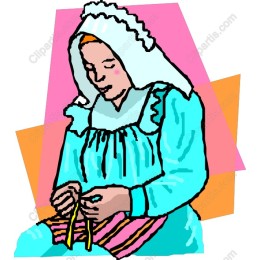 Vintage Knitting Woman