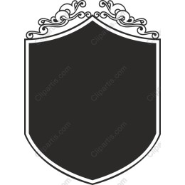 Elegant Black Shield Clipart