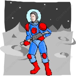Vibrant Astronaut on Moon