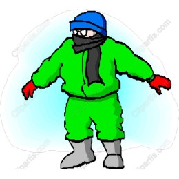 Bright Green Winter Character