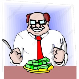 Whimsical Character Devouring Wealth