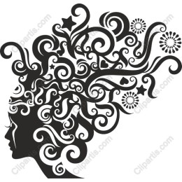 Elegant Woman with Decorative Curls